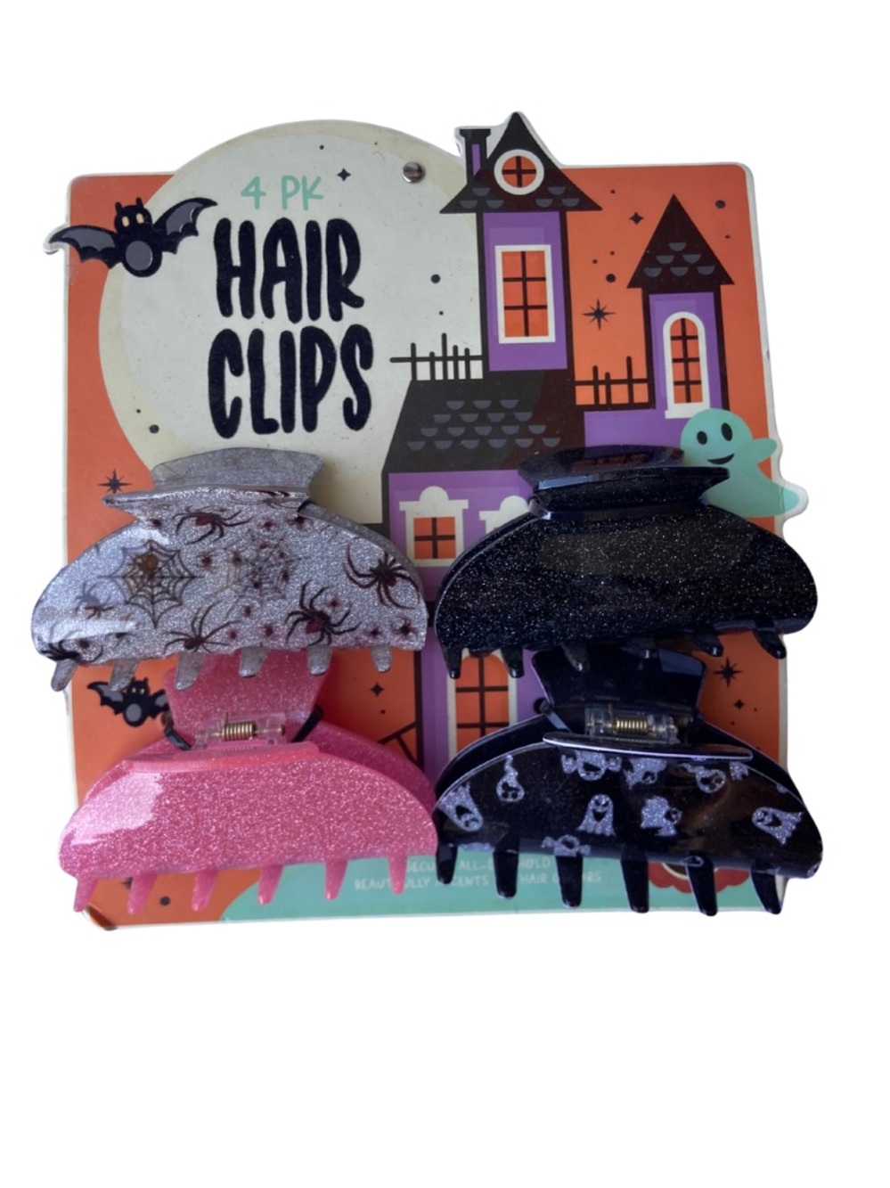 4 Pack Halloween Themed Hair Clips